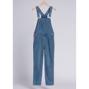 GAP sz S Women's Blue Slouchy Adjustable Full Length Overalls All Over Pockets